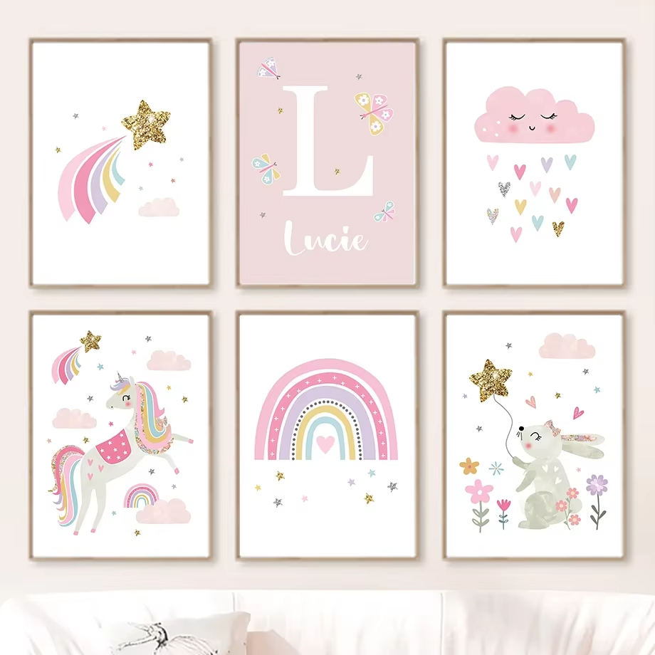 Pink Unicorn Rabbit Rainbow Cl - Baby Nursery Mirror ulasan dan harga