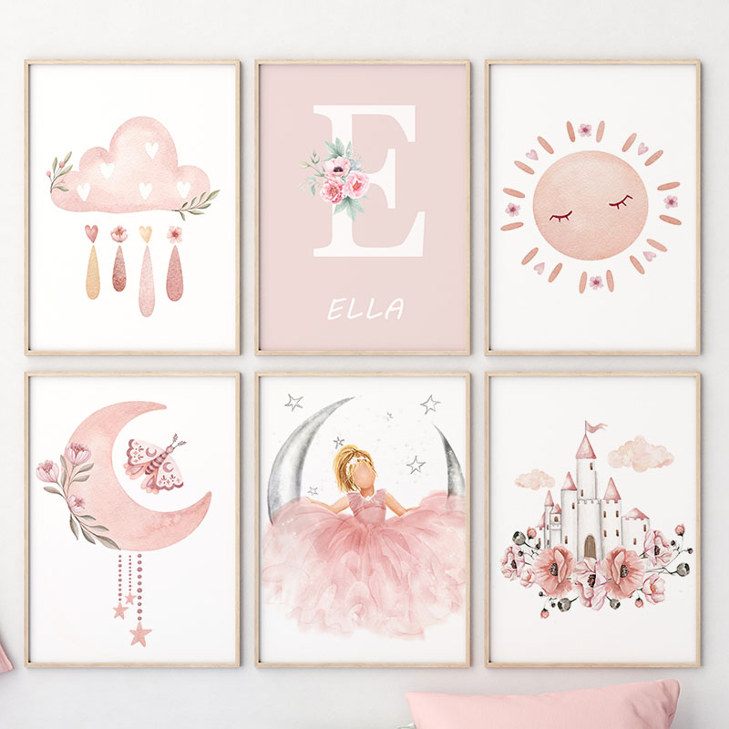 Pink Angel Girl Sun Moon Cloud - Baby Nursery Pink ulasan dan harga