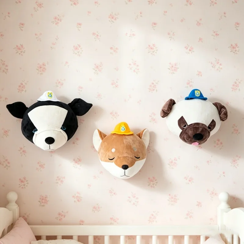 Stuffed 3D Akita Dog Head Wall - Baby Nursery Hanging Decor ulasan dan harga