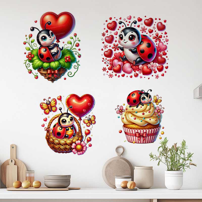 Cute Ladybug Wall Sticker Baby - Baby Nursery Murals ulasan dan harga