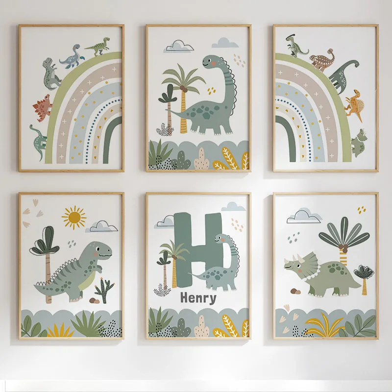 Cute Dinosaur T-Rex Brachiosau - Baby Nursery Paintings ulasan dan harga
