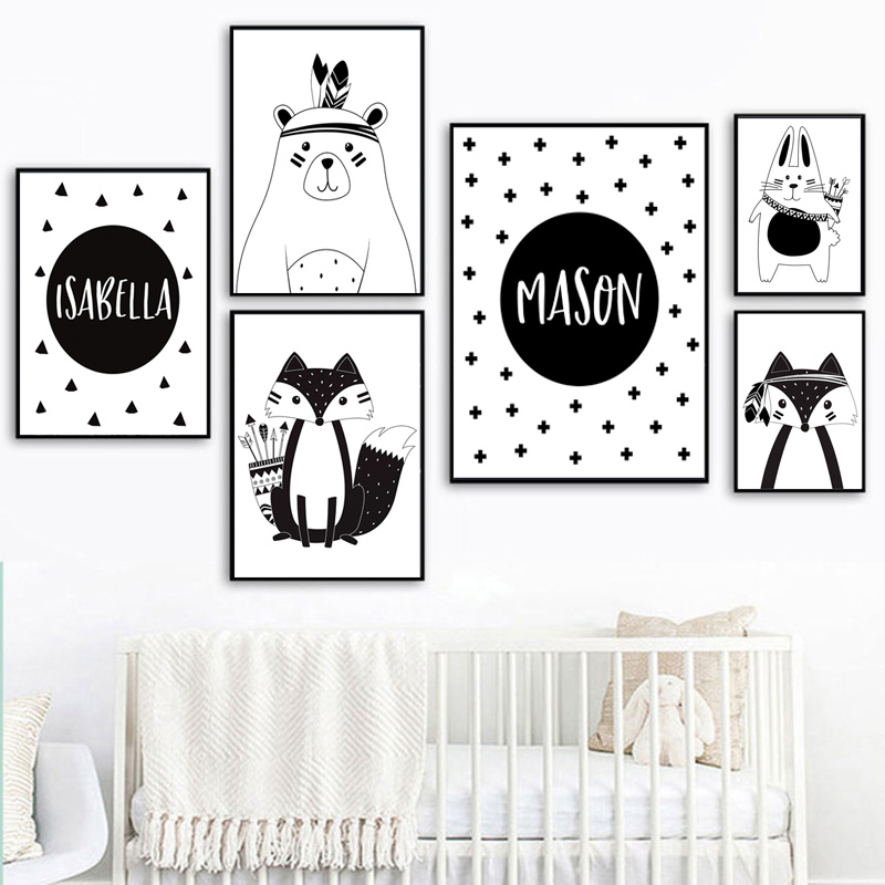 Black White Cartoon Bear Rabbi - Baby Nursery Mirror ulasan dan harga