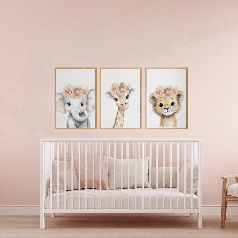 Baby Girl Nursery Wall Art Set - Baby Nursery Pink ulasan dan harga