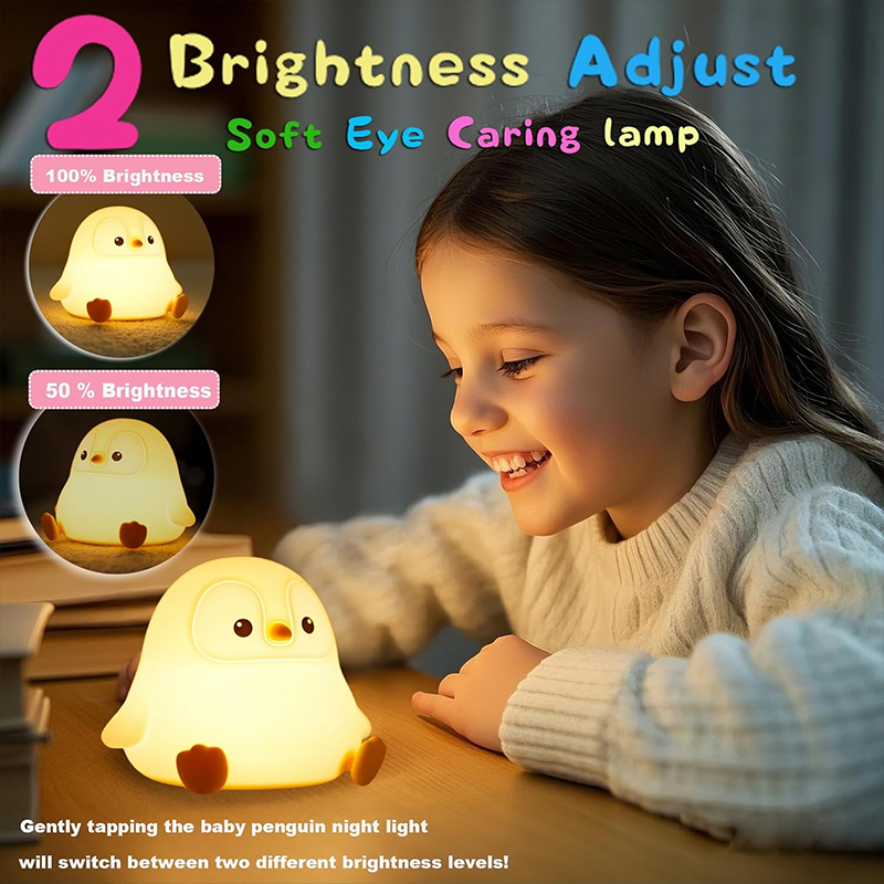 Cute Penguin Night Light Silic - Baby Nursery Table Lamp ulasan dan harga