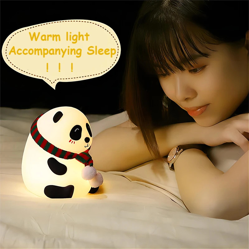 Cute Panda Night Light Silicon - Baby Nursery Table Lamp ulasan dan harga