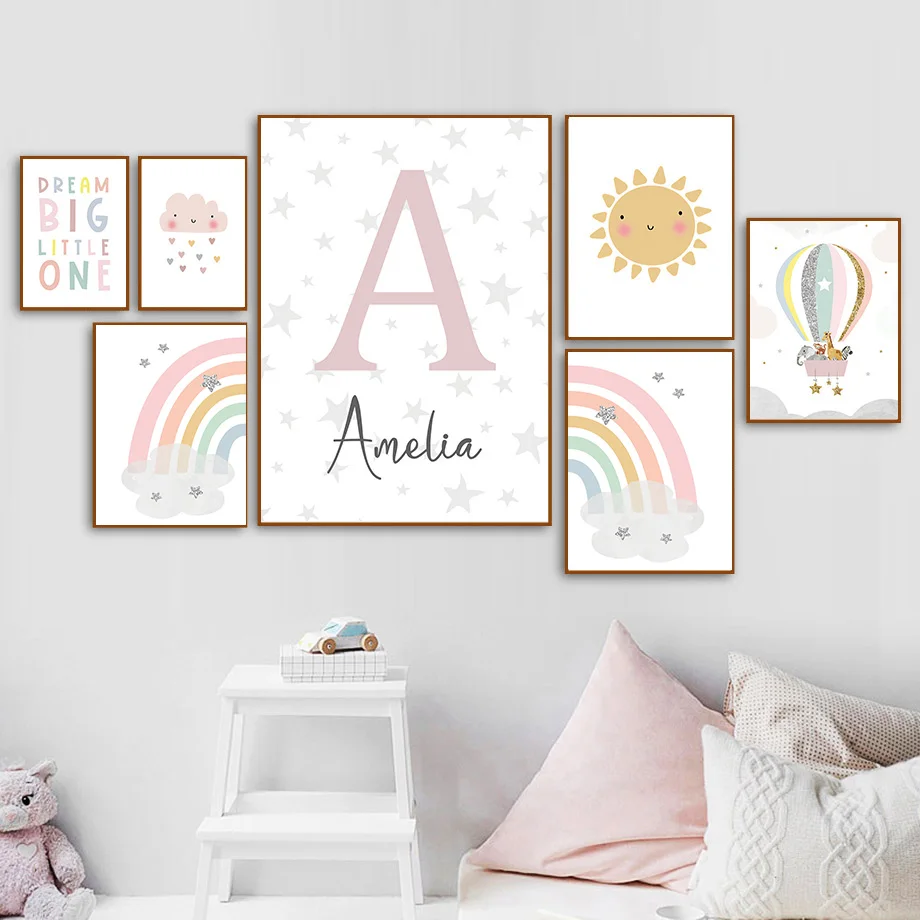 Giraffe Elephant Hot Balloon S - Baby Nursery Paintings ulasan dan harga