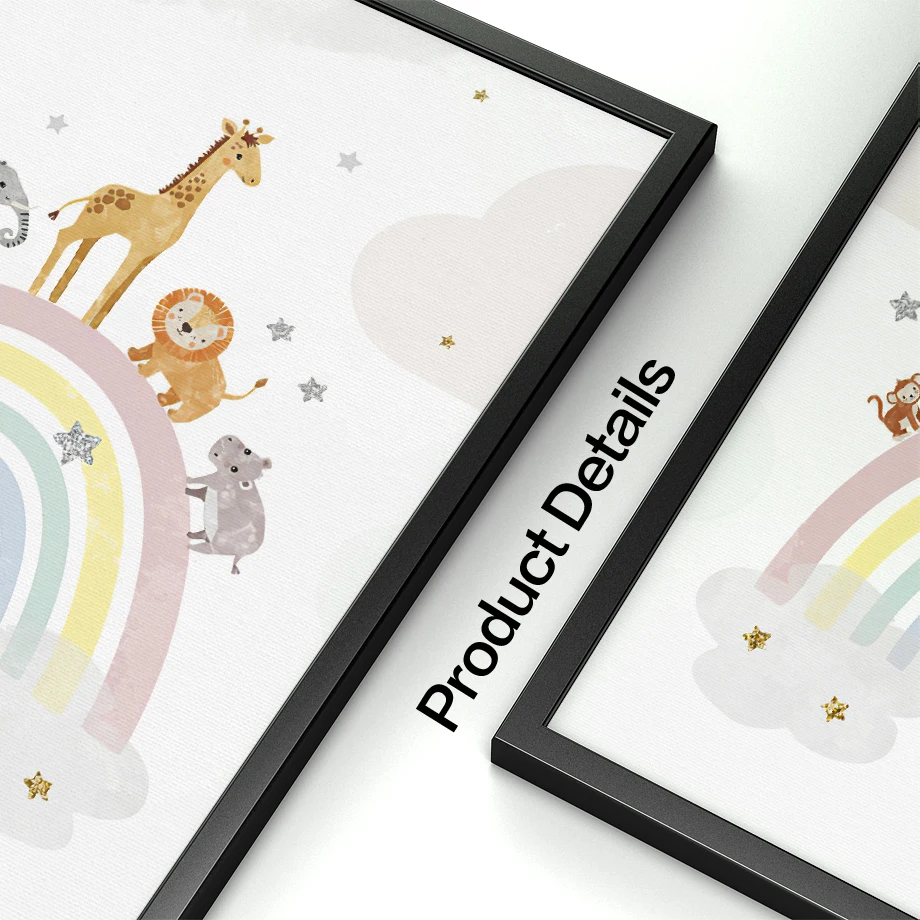 Giraffe Elephant Hot Balloon S - Baby Nursery Paintings ulasan dan harga