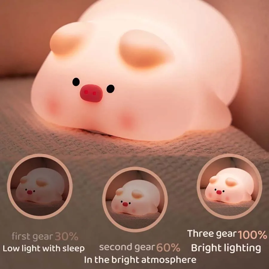 Piggy Bunny Night Light Led Ta - Baby Nursery Table Lamp ulasan dan harga