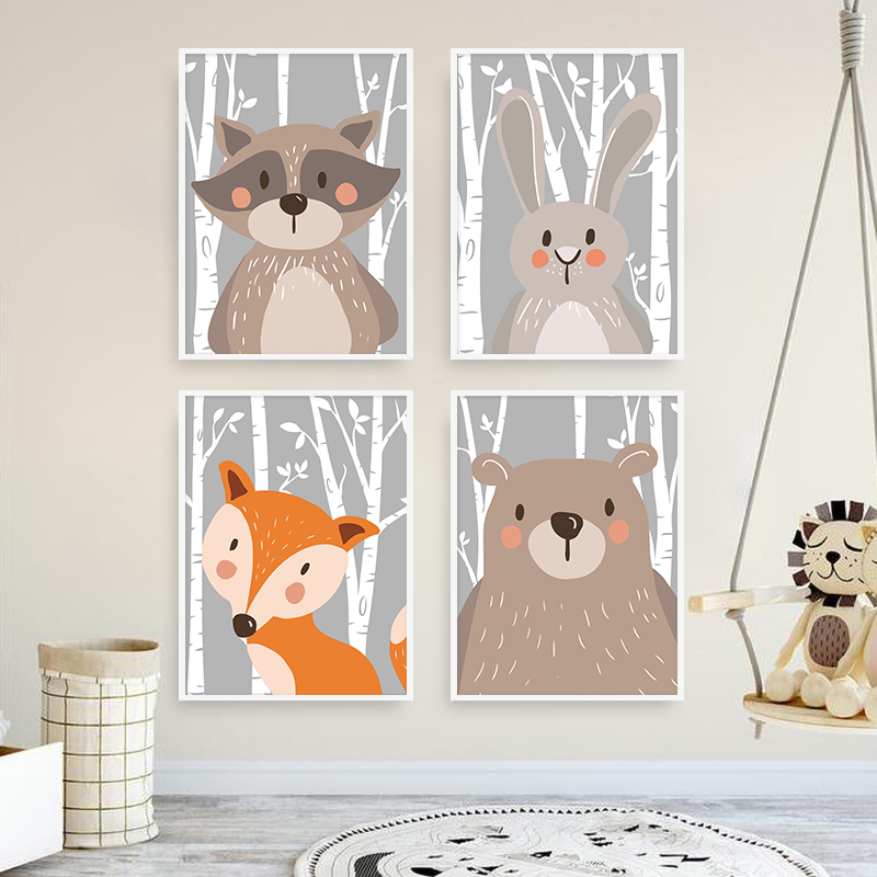 Forest Animals Poster Prints B - Baby Nursery Mirror ulasan dan harga
