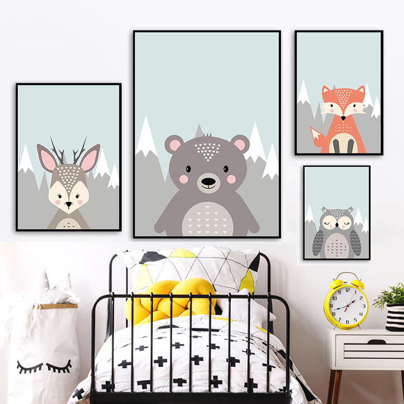 Forest Animals Poster Prints B - Baby Nursery Mirror ulasan dan harga