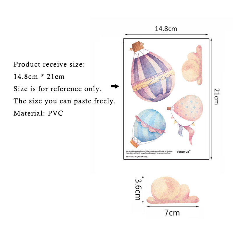 Creative Colorful Hot Air Ball - Baby Nursery Murals ulasan dan harga