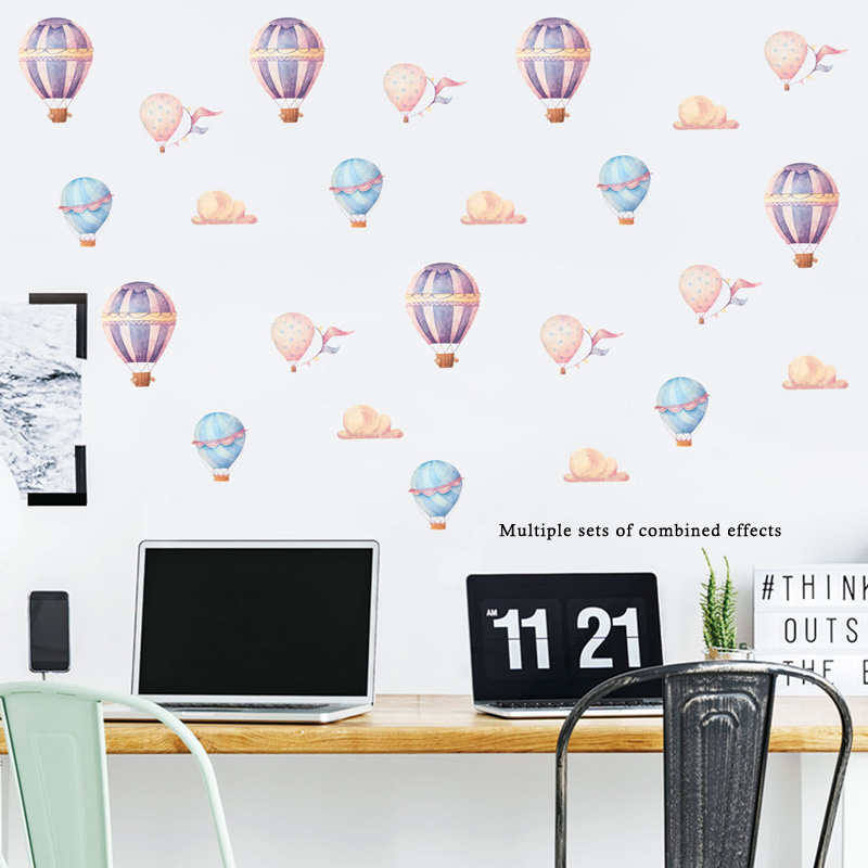 Creative Colorful Hot Air Ball - Baby Nursery Murals ulasan dan harga