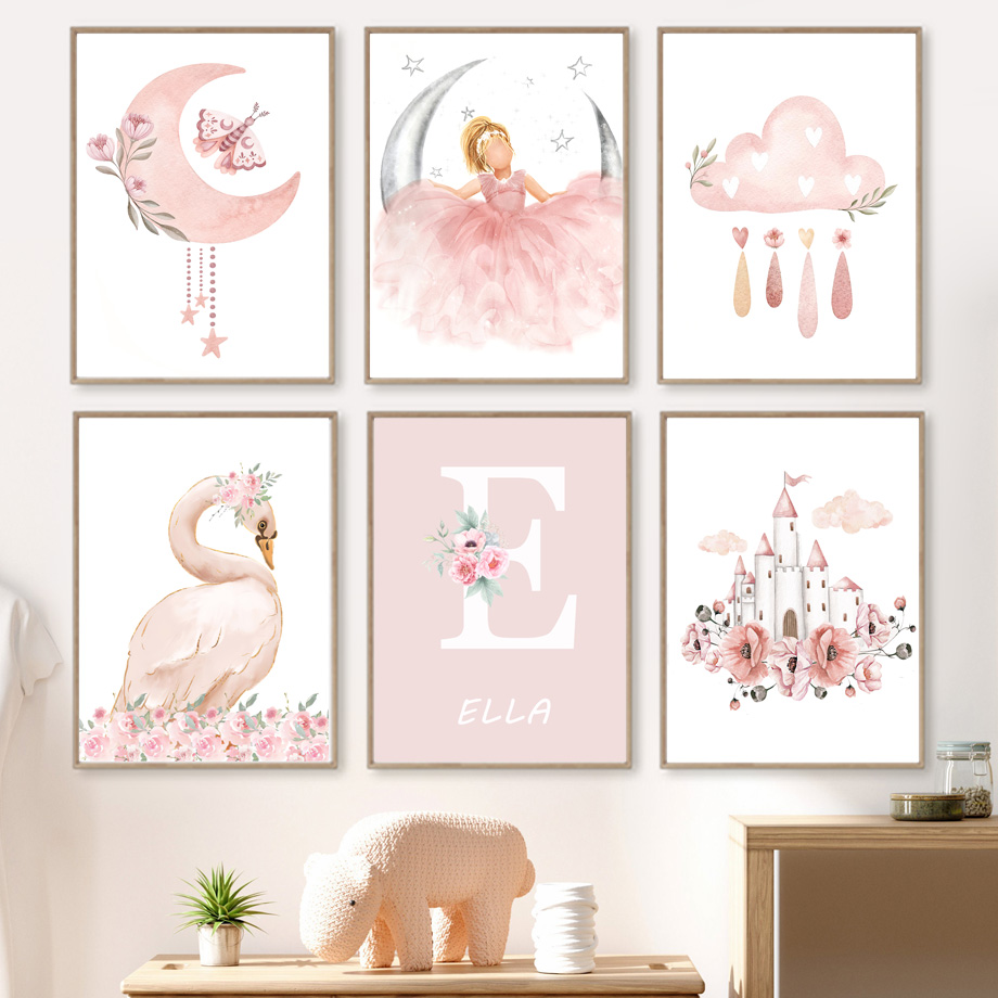 Pink Angel Girl Sun Moon Cloud - Baby Nursery Pink ulasan dan harga