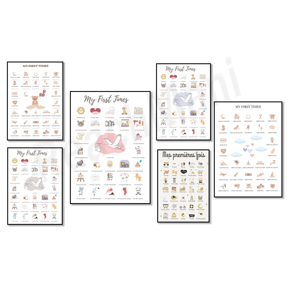 First time baby posters, poste - Baby Nursery Mirror ulasan dan harga
