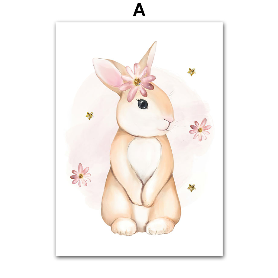 Cute Watercolor Rabbit Rainbow - Baby Nursery Mirror ulasan dan harga