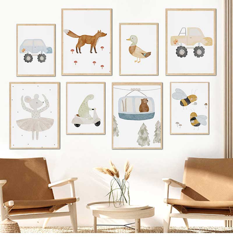 Cartoon Goose Bees Bear Duck D - Baby Nursery Paintings ulasan dan harga