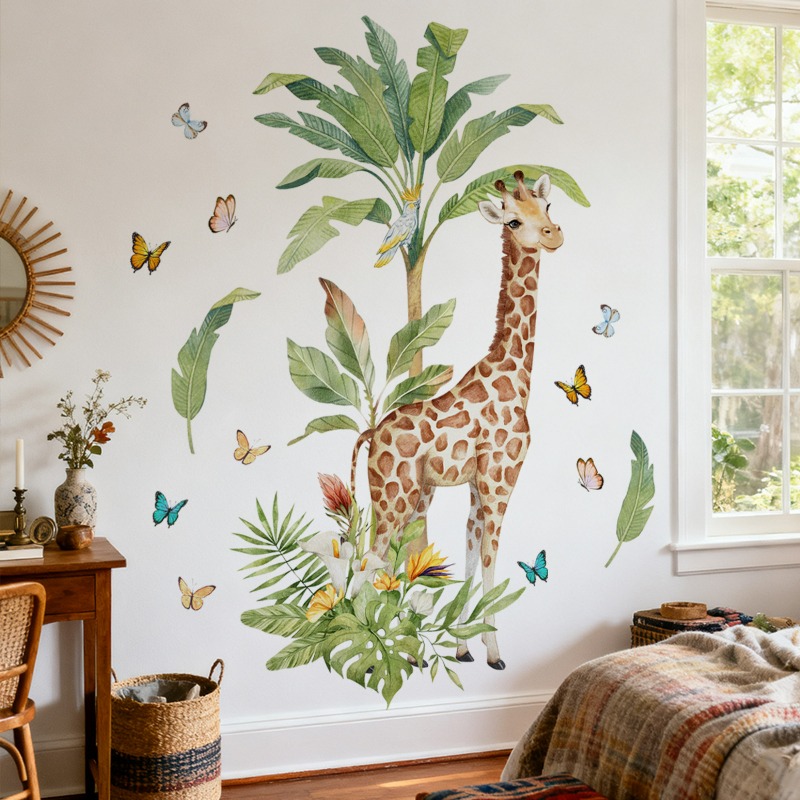 Large Forest Animal Giraffe Wa - Baby Nursery Murals ulasan dan harga
