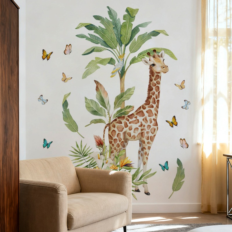 Large Forest Animal Giraffe Wa - Baby Nursery Murals ulasan dan harga