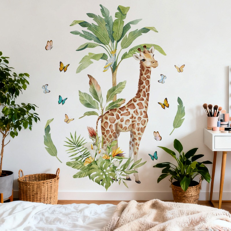 Large Forest Animal Giraffe Wa - Baby Nursery Murals ulasan dan harga