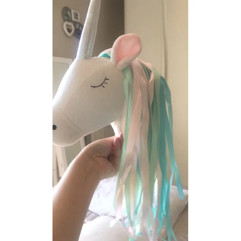 Unicorn Plush Animal Head Wall - Baby Nursery Hanging Decor ulasan dan harga