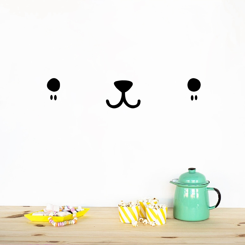 Cute Kawaii Face Wall Art Deca - Baby Nursery Murals ulasan dan harga