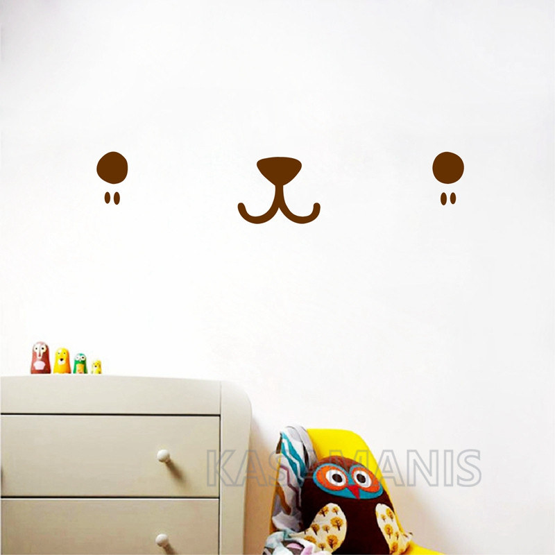 Cute Kawaii Face Wall Art Deca - Baby Nursery Murals ulasan dan harga