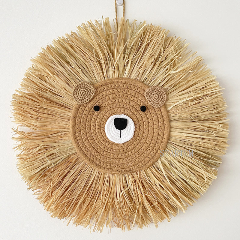 INS Nordic Handmade Lion Wall  - Baby Nursery Hanging Decor ulasan dan harga