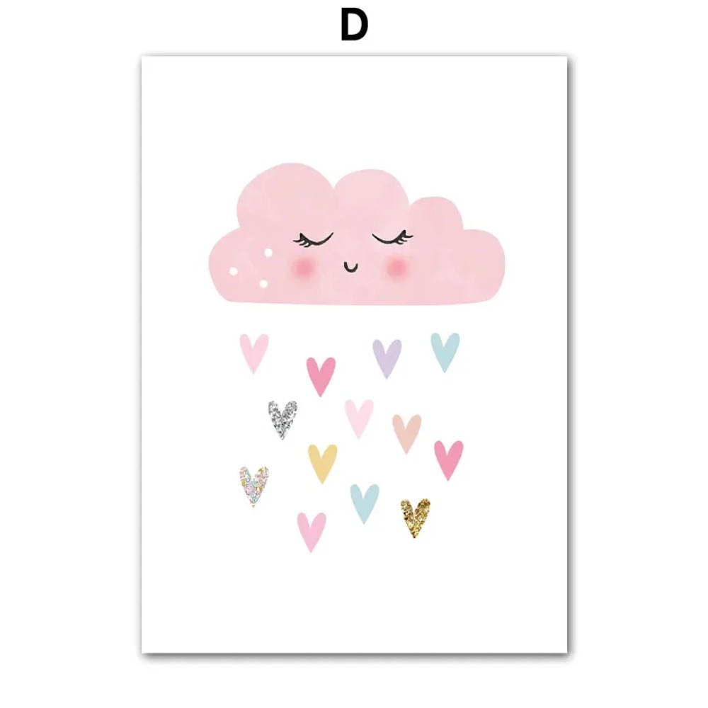 Pink Unicorn Rabbit Rainbow Cl - Baby Nursery Paintings ulasan dan harga