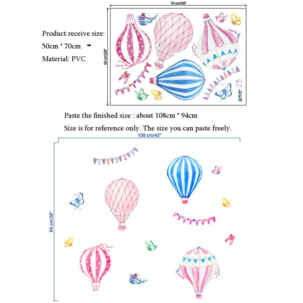 Cartoon Hot Air Balloon Wall S - Baby Nursery Murals ulasan dan harga