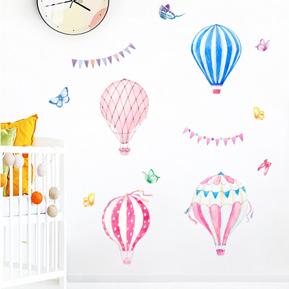 Cartoon Hot Air Balloon Wall S - Baby Nursery Murals ulasan dan harga