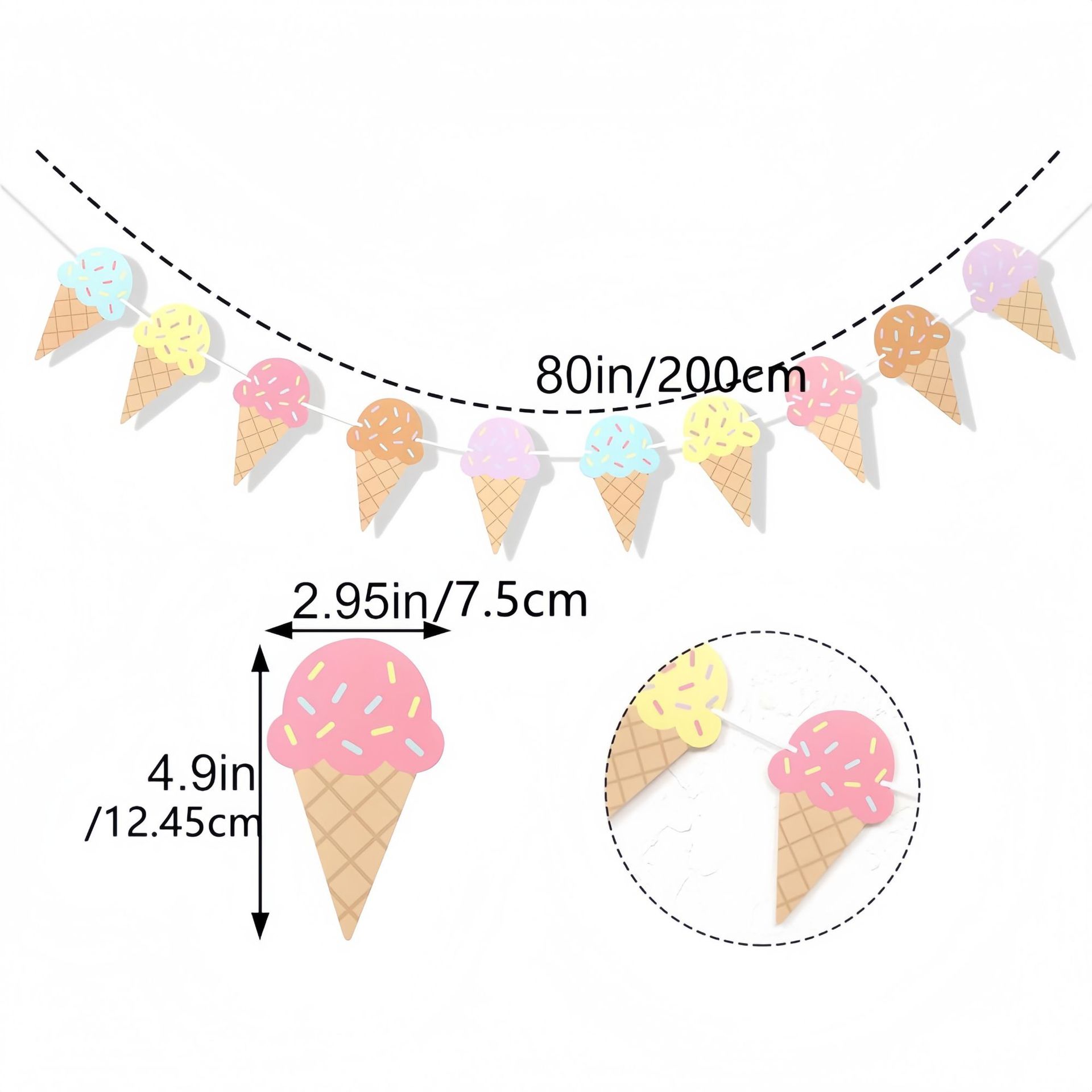 Sweet Ice Cream Theme Paper Ba - Baby Nursery Hanging Decor ulasan dan harga