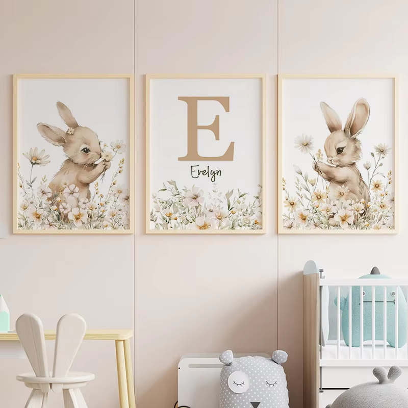 Autumn Rabbit Wild Flower Dais - Baby Nursery Mirror ulasan dan harga