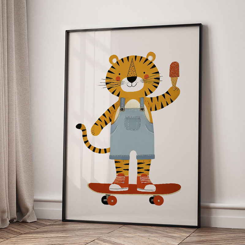 Funny Cartoon Animal Car Ballo - Baby Nursery Paintings ulasan dan harga