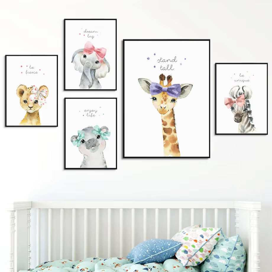 Lion Zebra Giraffe Elephant Hi - Baby Nursery Mirror ulasan dan harga