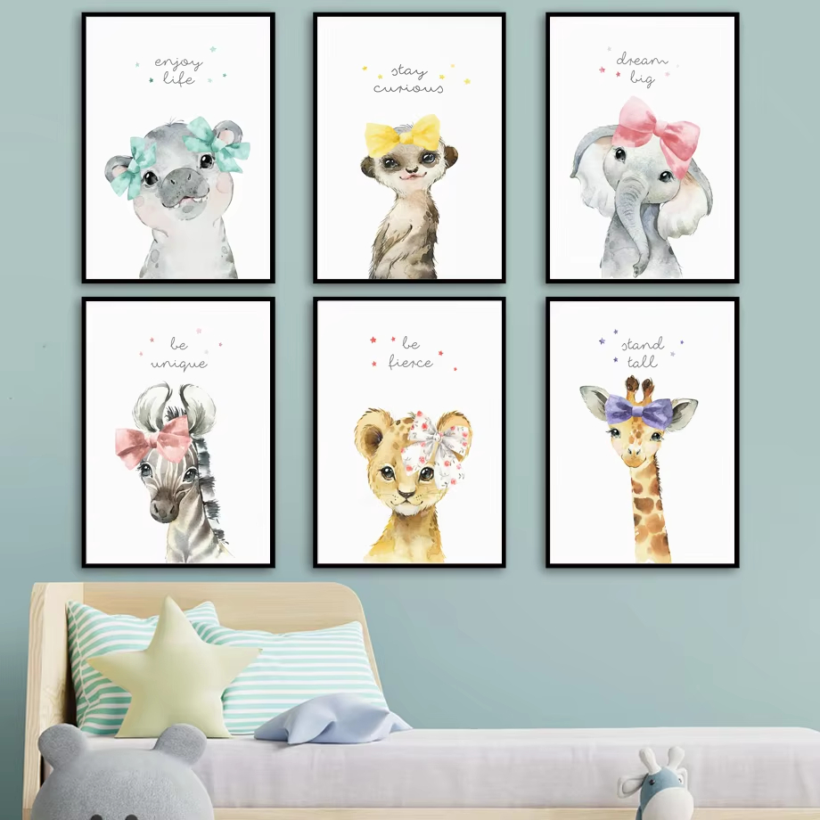 Lion Zebra Giraffe Elephant Hi - Baby Nursery Mirror ulasan dan harga