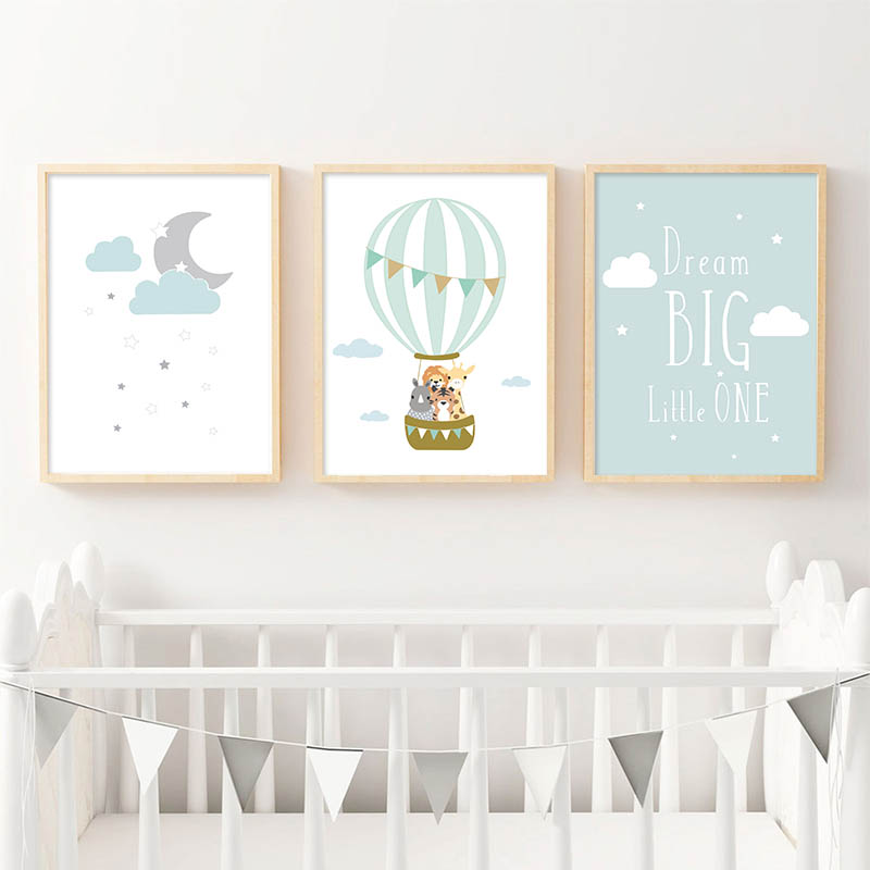 Balloon Moon Nursery Poster Wa - Baby Nursery Mirror ulasan dan harga