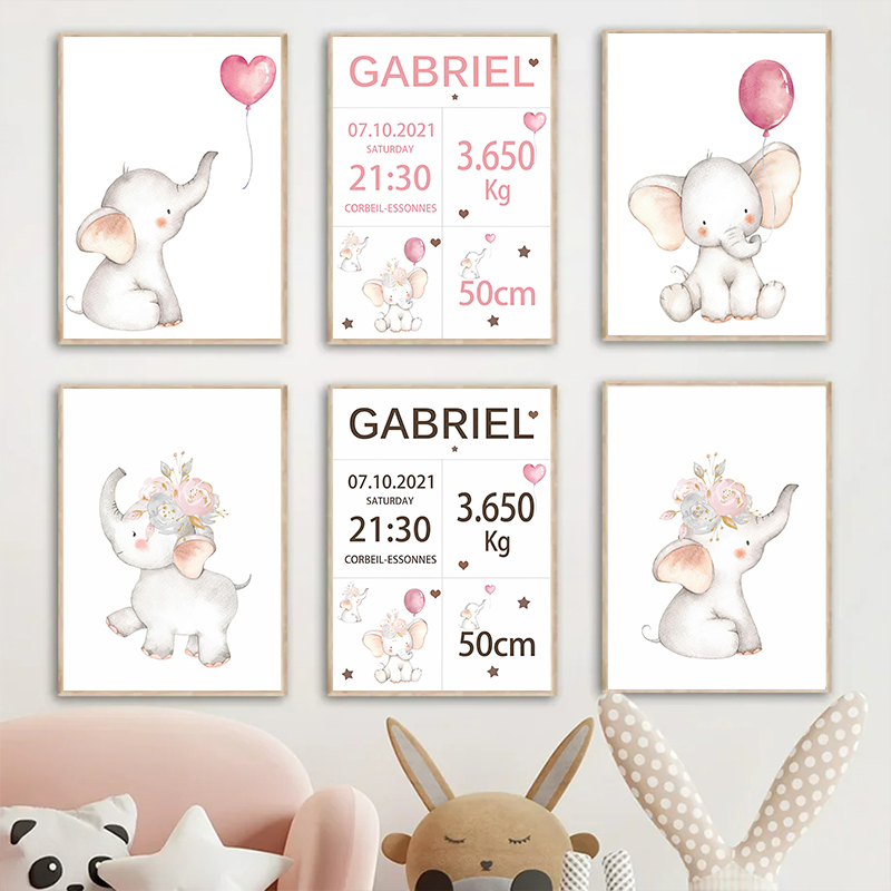 Pink Baby Customized Name Date - Baby Nursery Pink ulasan dan harga