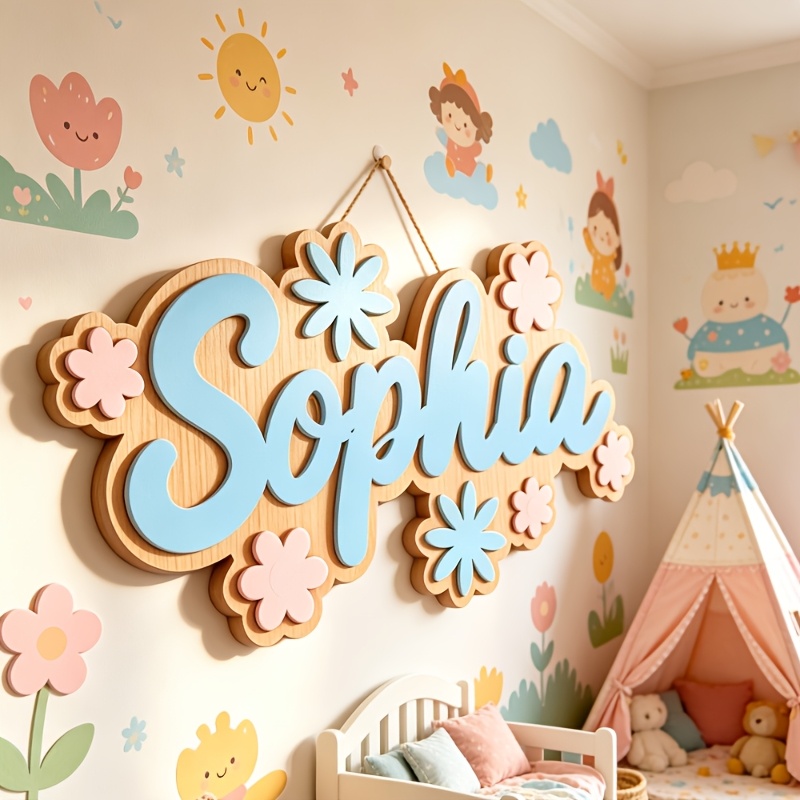 Personalized Floral Themed Nam - Baby Nursery Hanging Decor ulasan dan harga