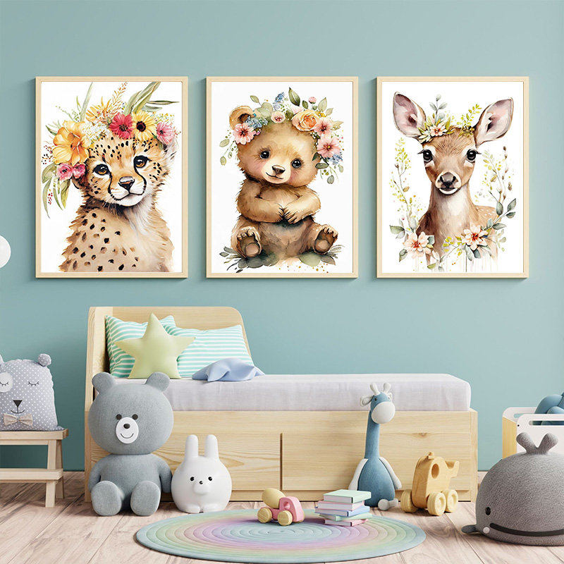 Baby Bear Bunny Deer Raccoon O - Baby Nursery Mirror ulasan dan harga