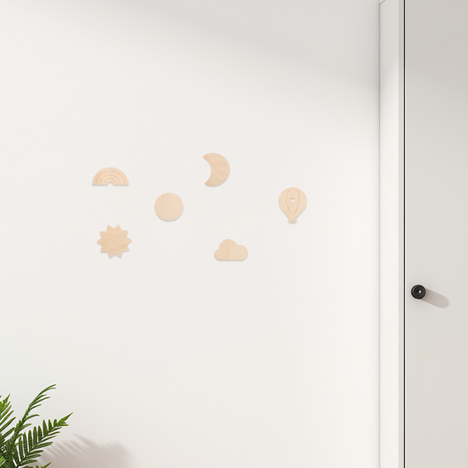 6Pcs Wooden Wall Stickers Sky  - Baby Nursery Hot Air Balloon Theme ulasan dan harga