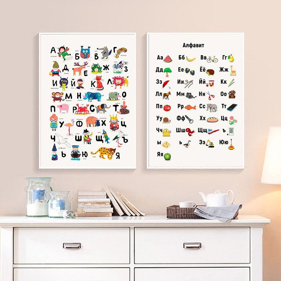 Russian ABC Alphabet Wall Art  - Baby Nursery Mirror ulasan dan harga