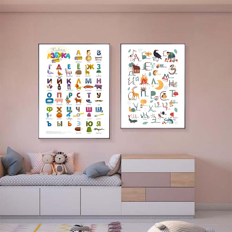 Russian ABC Alphabet Wall Art  - Baby Nursery Mirror ulasan dan harga