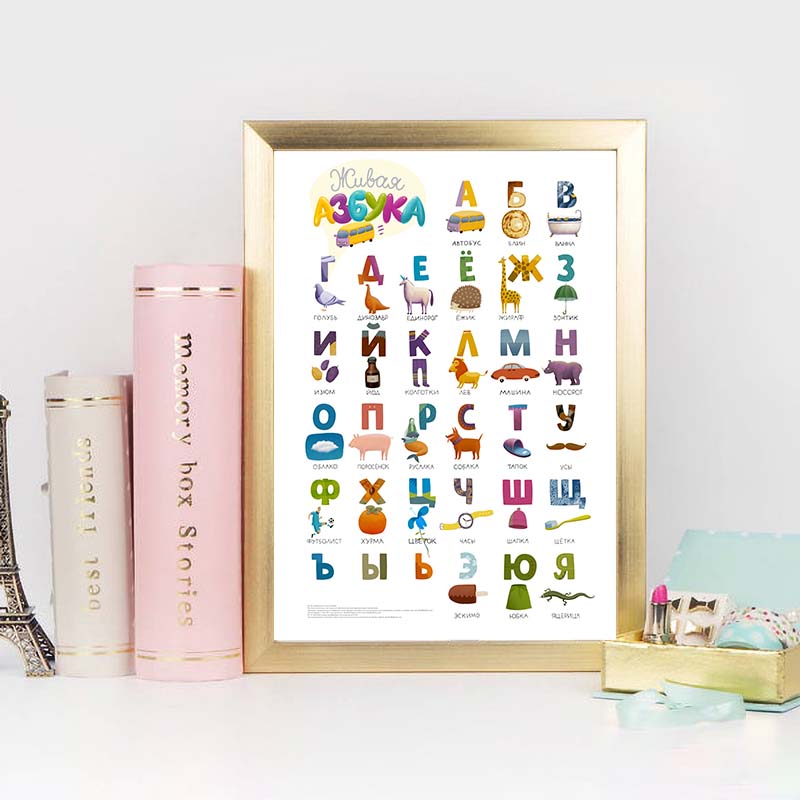 Russian ABC Alphabet Wall Art  - Baby Nursery Mirror ulasan dan harga