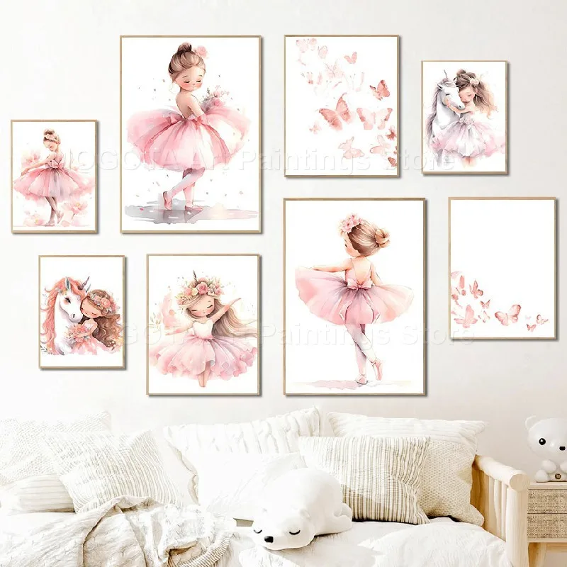1PC--Pink Girl Unicorn Balleri - Baby Nursery Pink ulasan dan harga