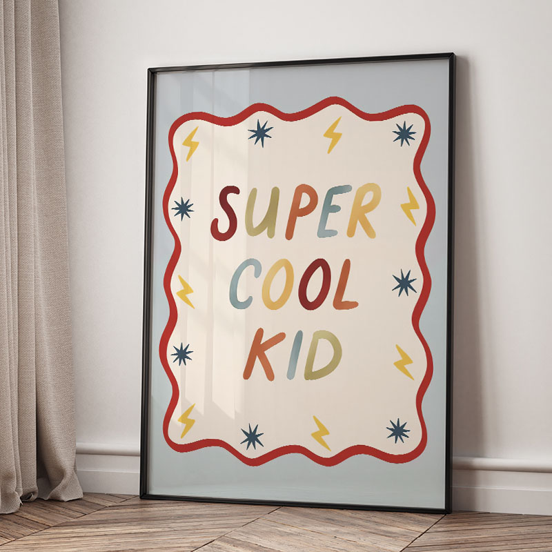 Funny Cartoon Super Cool Kid N - Baby Nursery Paintings ulasan dan harga