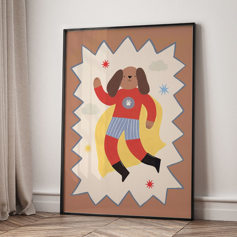 Funny Cartoon Super Cool Kid N - Baby Nursery Paintings ulasan dan harga