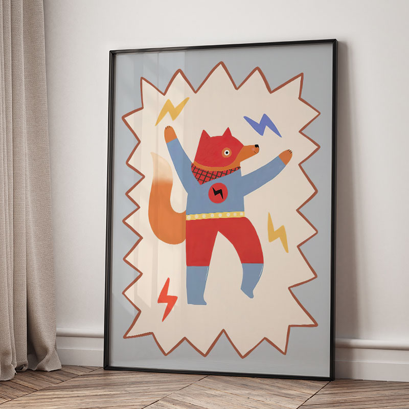 Funny Cartoon Super Cool Kid N - Baby Nursery Paintings ulasan dan harga