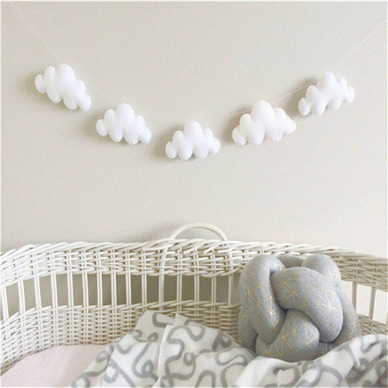 Nordic Felt Cloud Garlands Str - Baby Nursery Hanging Decor ulasan dan harga